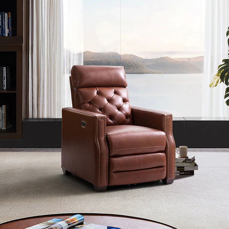Carlota 31.5" Wide Genuine Leather Power Recliner