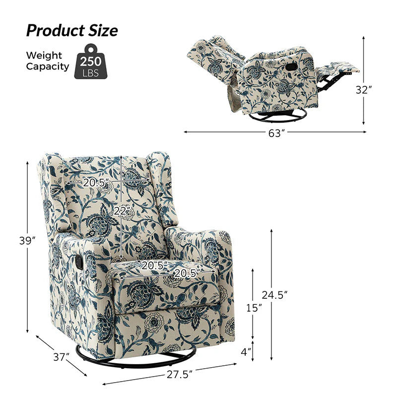 Damian Manual Swivel Glider Recliner