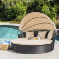 66'' Wide Outdoor Wicker Patio Daybed with Cushions