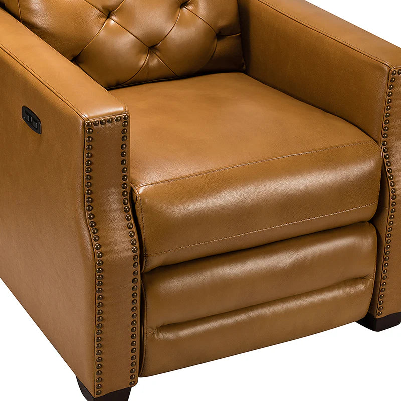 Carlota 31.5" Wide Genuine Leather Power Recliner
