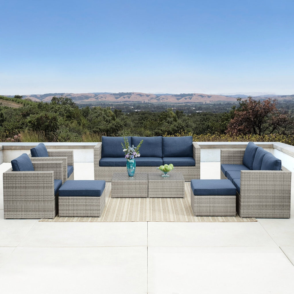 Kylo Wicker/Rattan 10 - Person Seating Group with Cushions